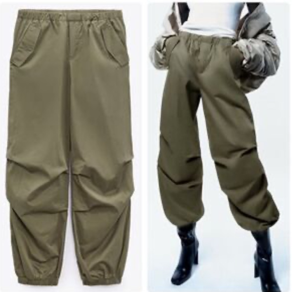 Zara Parachute Jogger Pants M